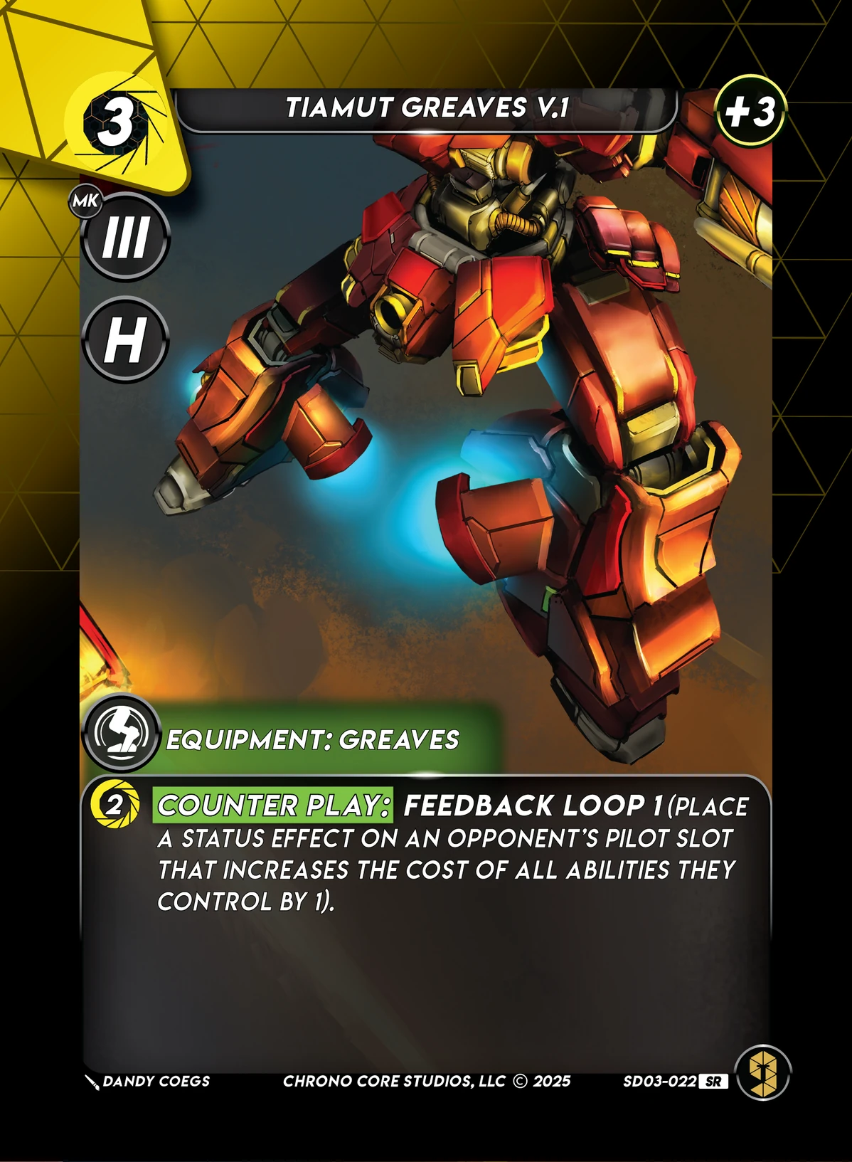 Tiamut Greaves V.1 &mdash; Chrono Core TCG card