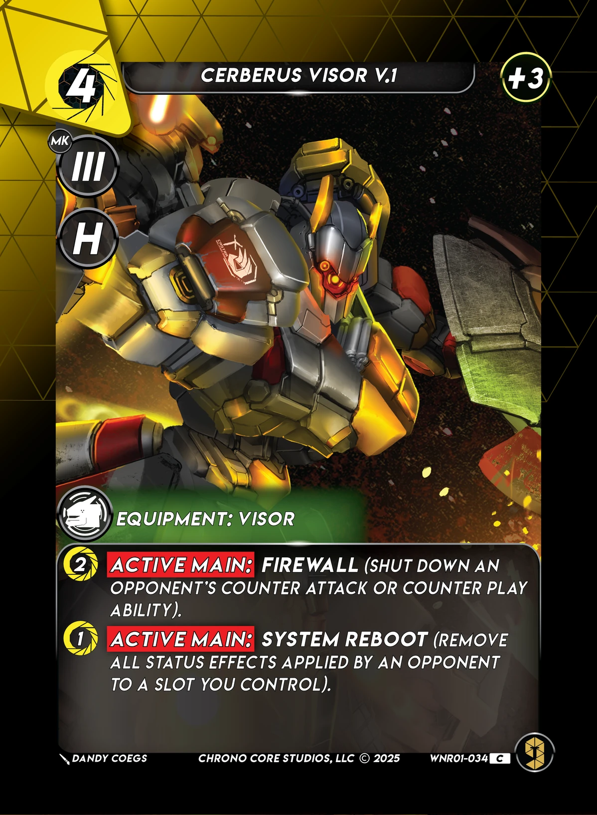 Cerberus Visor V.1 &mdash; Chrono Core TCG card