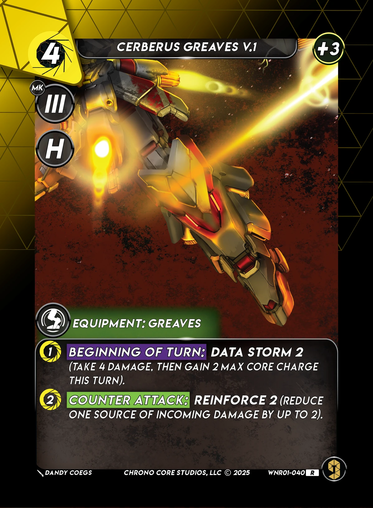 Cerberus Greaves V.1 &mdash; Chrono Core TCG card