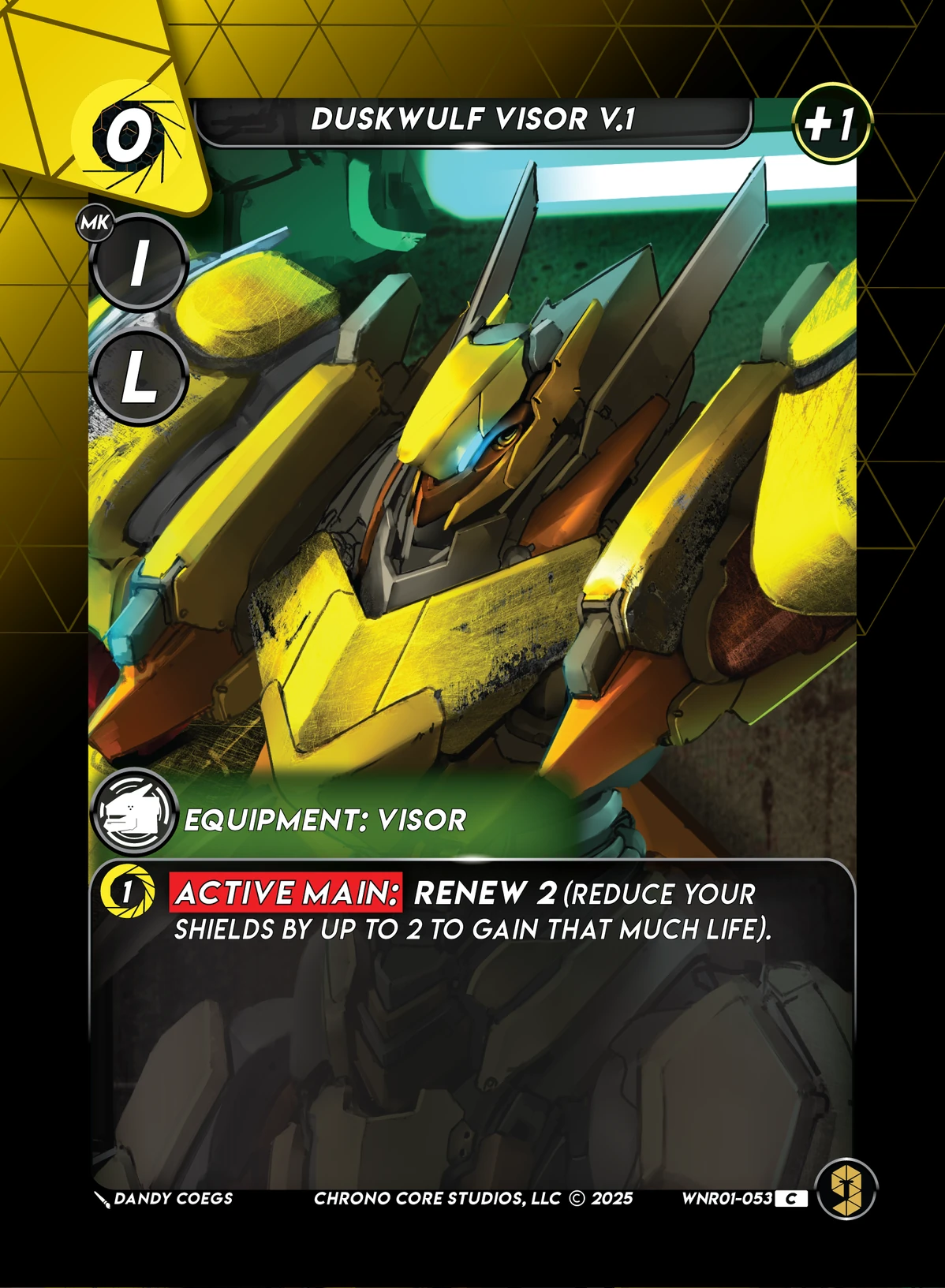 Duskwulf Visor V.1 &mdash; Chrono Core TCG card