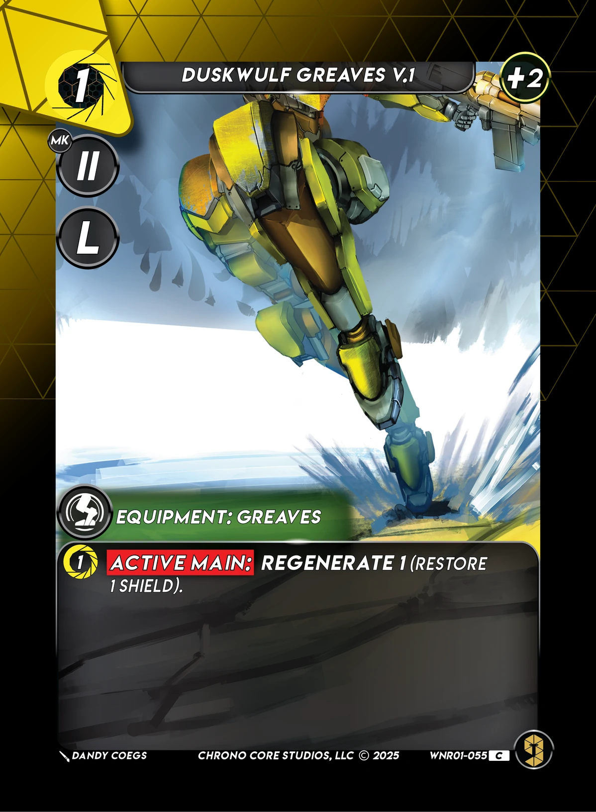 Duskwulf Greaves V.1 &mdash; Chrono Core TCG card