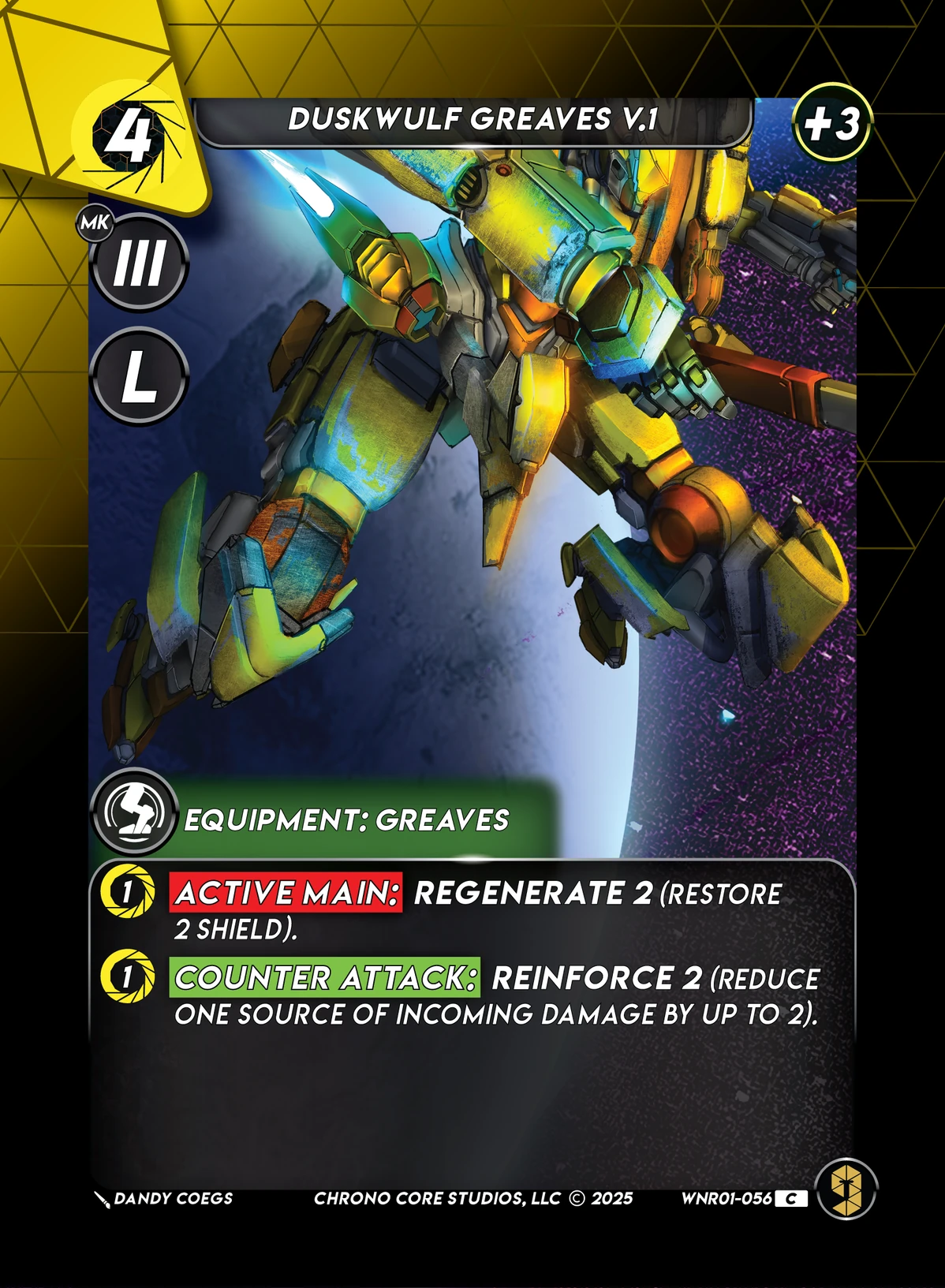 Duskwulf Greaves V.1 &mdash; Chrono Core TCG card