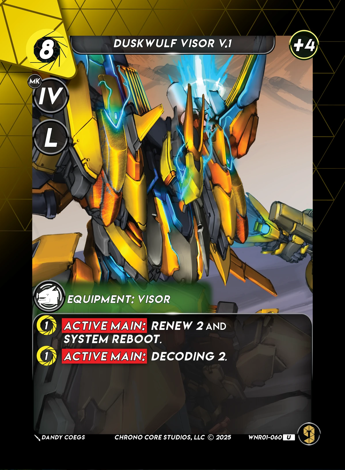 Duskwulf Visor V.1 &mdash; Chrono Core TCG card