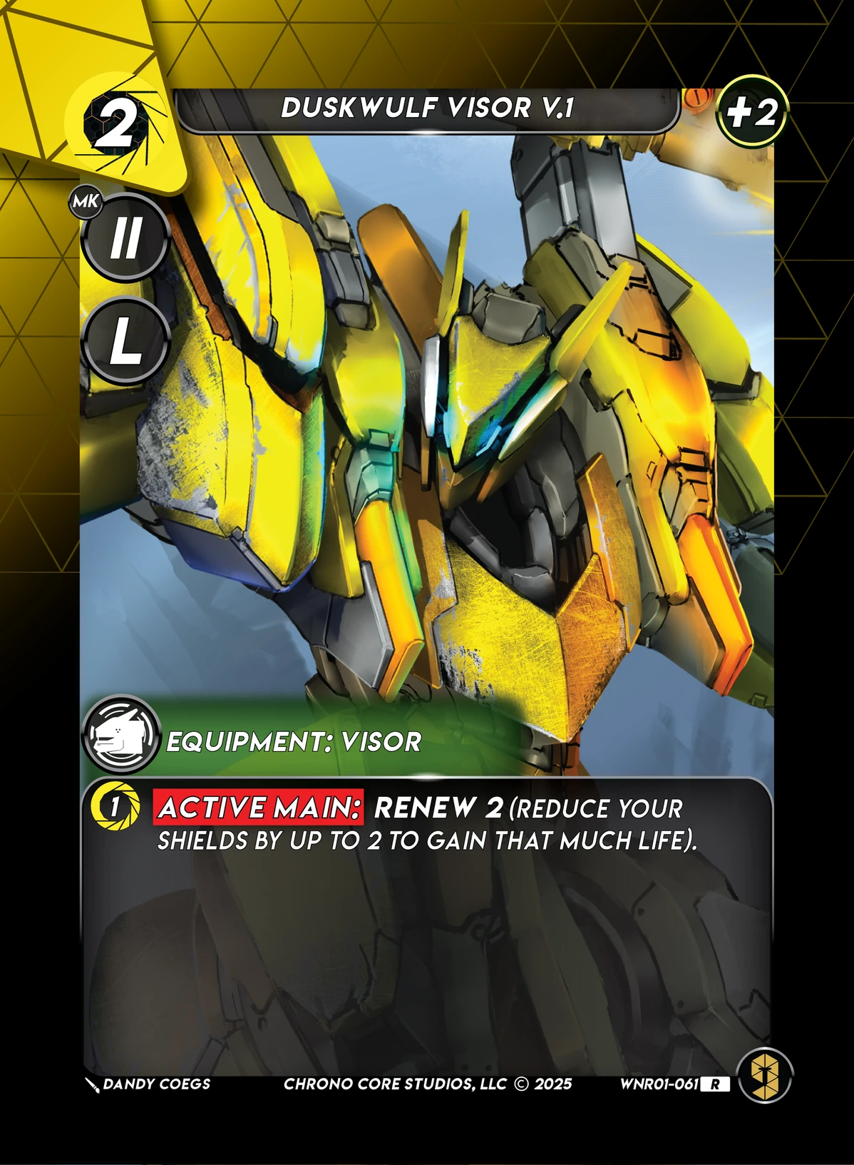 Duskwulf Visor V.1 &mdash; Chrono Core TCG card