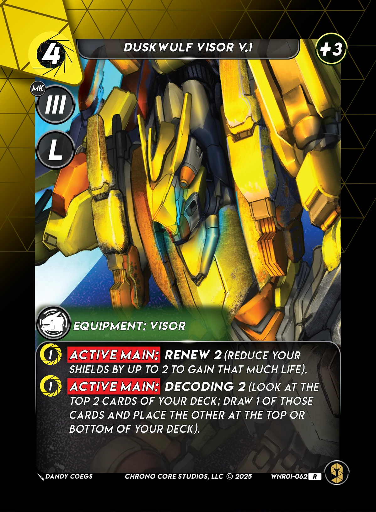 Duskwulf Visor V.1 &mdash; Chrono Core TCG card