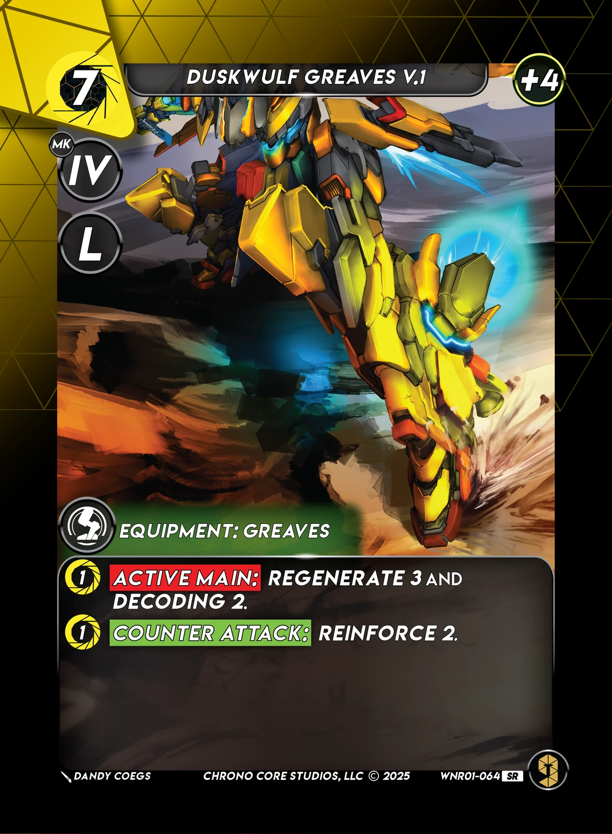 Duskwulf Greaves V.1 &mdash; Chrono Core TCG card