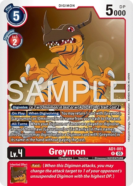 Greymon &mdash; Digimon Card Game card