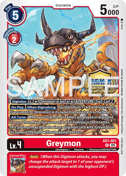 Greymon &mdash; Digimon Card Game card