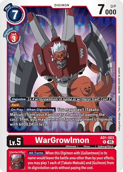 WarGrowlmon &mdash; Digimon Card Game card