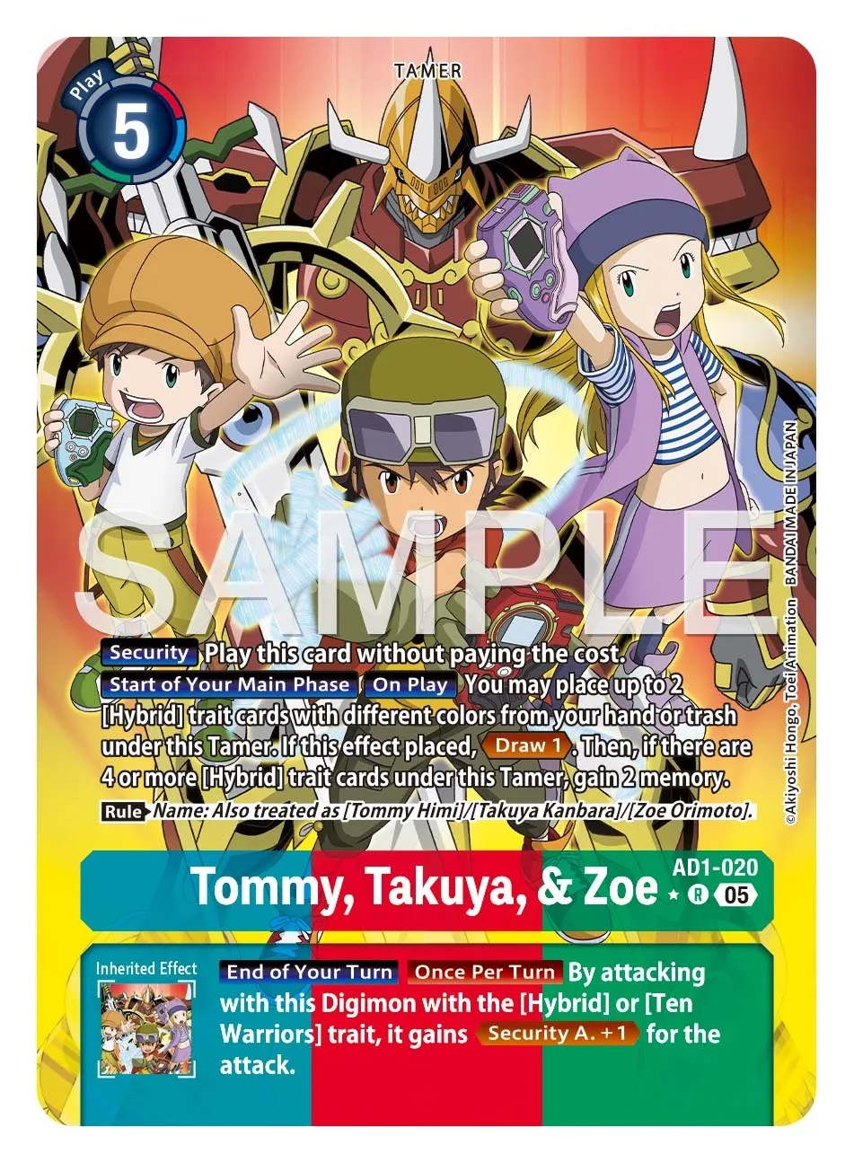 Tommy, Takuya, & Zoe &mdash; Digimon Card Game card