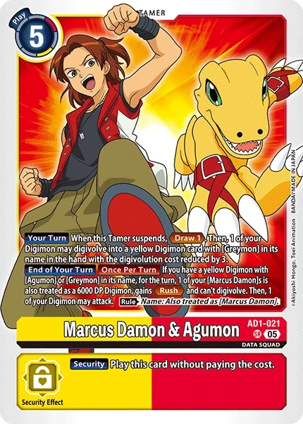 Marcus Damon & Agumon &mdash; Digimon Card Game card