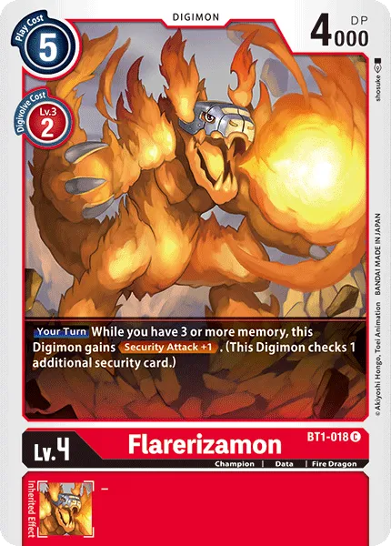 Flarerizamon &mdash; Digimon Card Game card
