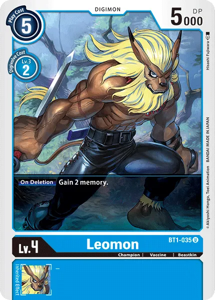 Leomon &mdash; Digimon Card Game card