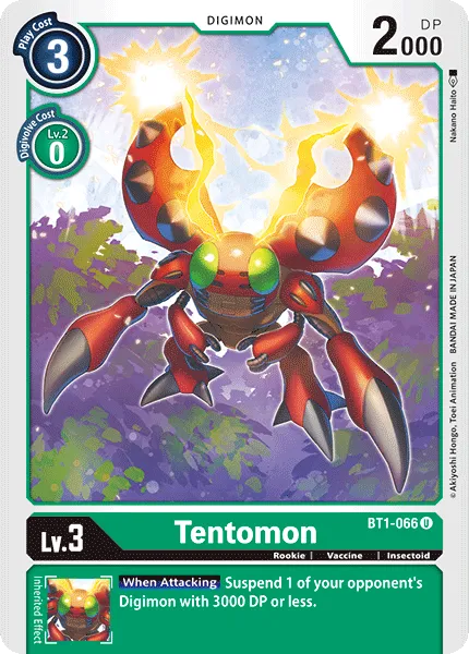 Tentomon &mdash; Digimon Card Game card