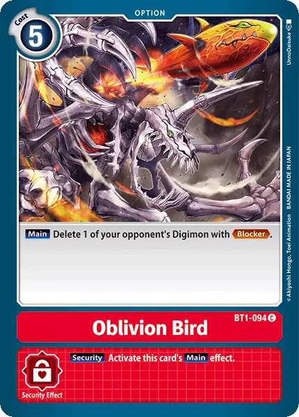 Oblivion Bird &mdash; Digimon Card Game card