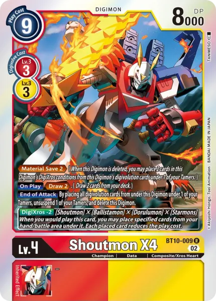 Shoutmon X4 &mdash; Digimon Card Game card