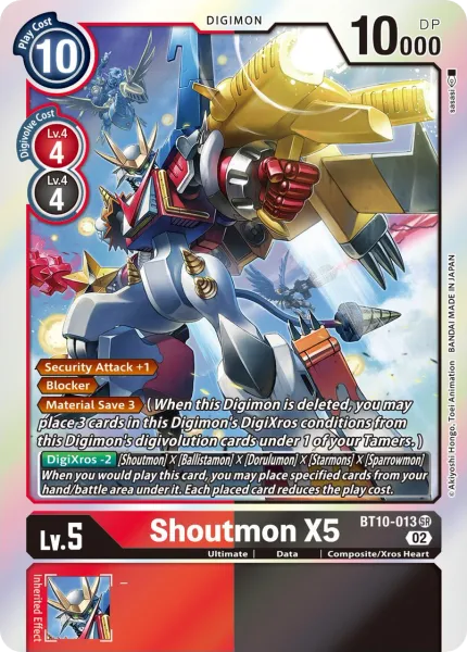 Shoutmon X5 &mdash; Digimon Card Game card
