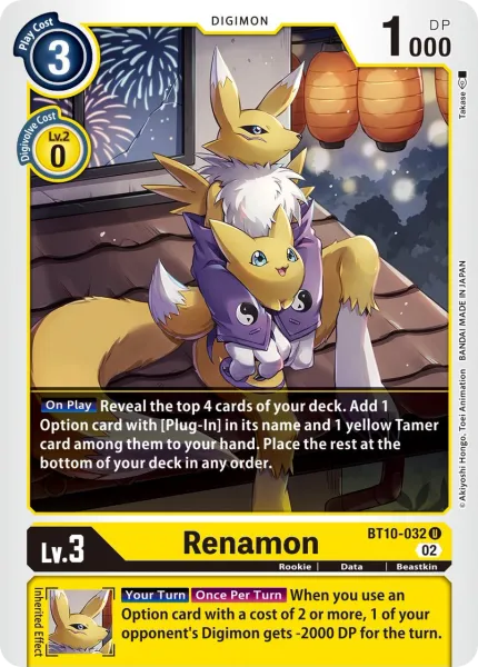 Renamon &mdash; Digimon Card Game card
