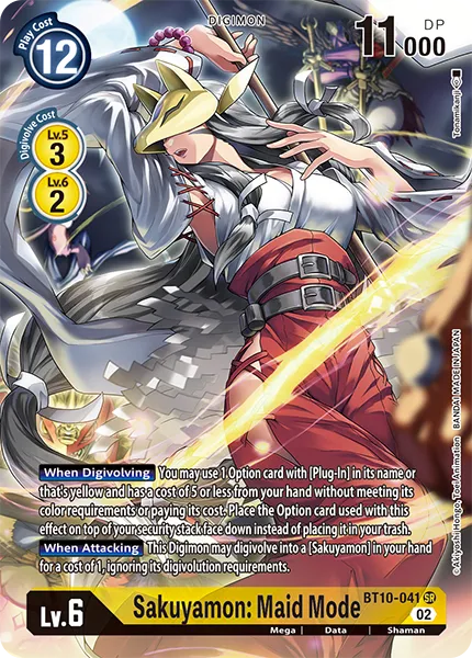 Sakuyamon: Maid Mode &mdash; Digimon Card Game card