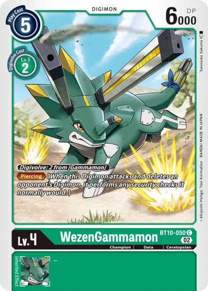 WezenGammamon &mdash; Digimon Card Game card
