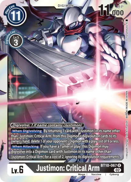 Justimon: Critical Arm &mdash; Digimon Card Game card