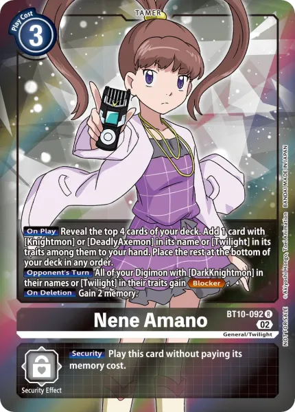 Nene Amano &mdash; Digimon Card Game card