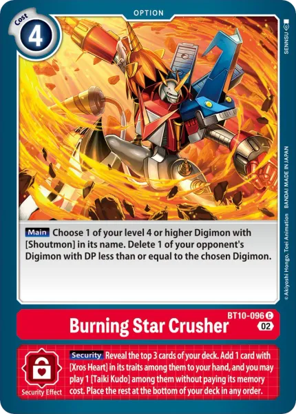 Burning Star Crusher &mdash; Digimon Card Game card