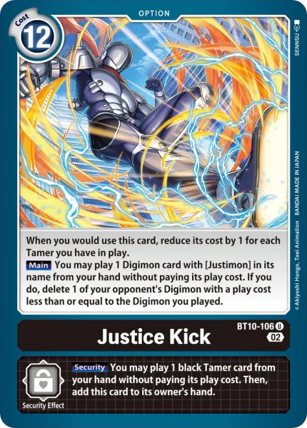Justice Kick &mdash; Digimon Card Game card