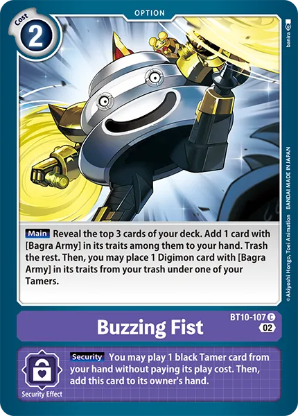 Buzzing Fist &mdash; Digimon Card Game card