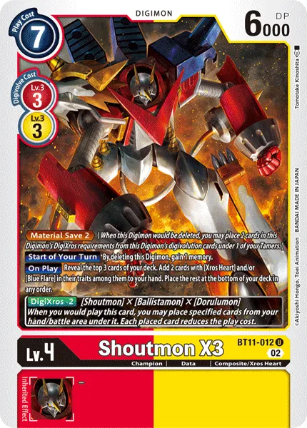 Shoutmon X3 &mdash; Digimon Card Game card