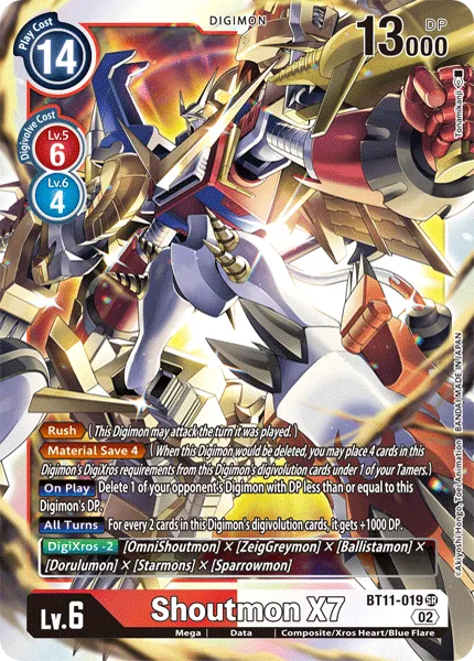 Shoutmon X7 &mdash; Digimon Card Game card