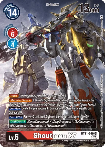 Shoutmon X7 &mdash; Digimon Card Game card