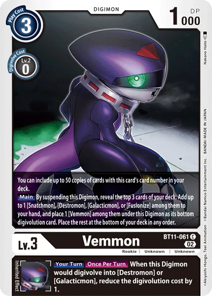 Vemmon &mdash; Digimon Card Game card