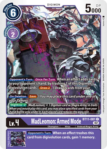 MadLeomon: Armed Mode &mdash; Digimon Card Game card