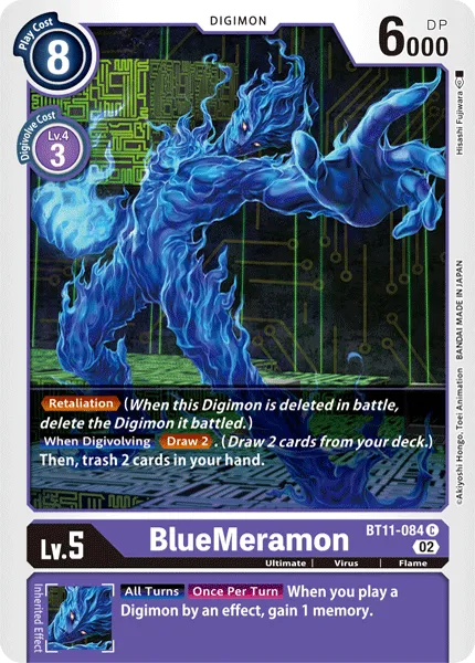 BlueMeramon &mdash; Digimon Card Game card