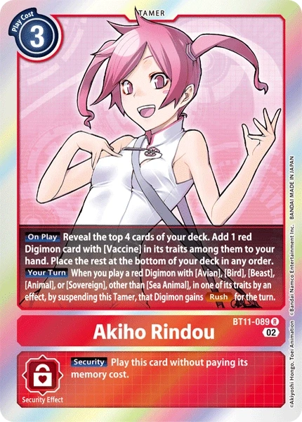 Akiho Rindou &mdash; Digimon Card Game card
