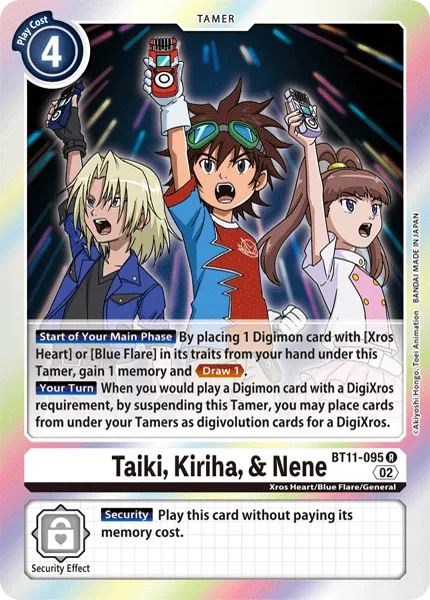 Taiki, Kiriha, & Nene &mdash; Digimon Card Game card