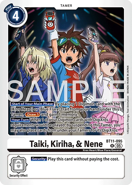Taiki, Kiriha, & Nene &mdash; Digimon Card Game card