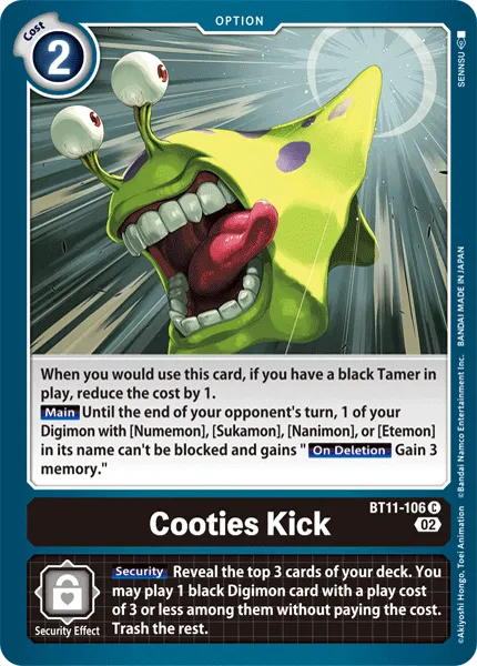 Cooties Kick &mdash; Digimon Card Game card