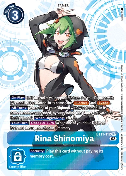 Rina Shinomiya &mdash; Digimon Card Game card