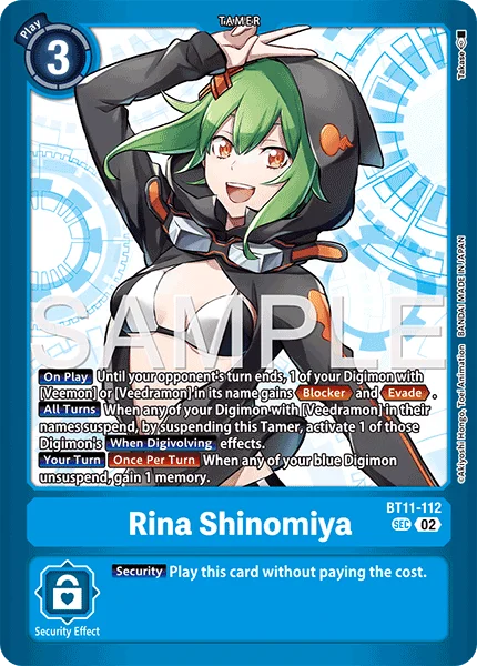 Rina Shinomiya &mdash; Digimon Card Game card