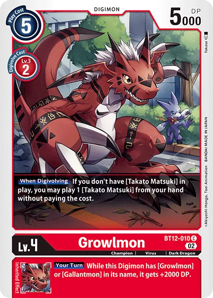 Growlmon &mdash; Digimon Card Game card