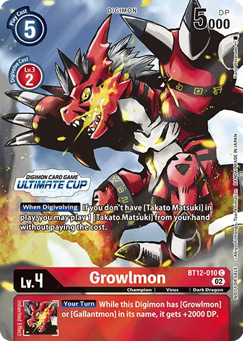 Growlmon &mdash; Digimon Card Game card