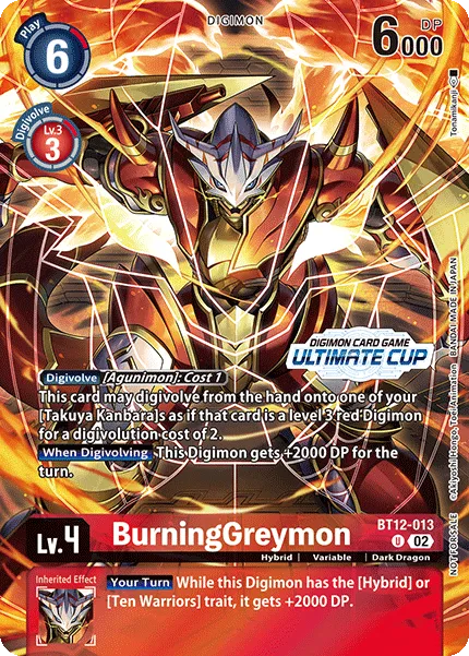 BurningGreymon &mdash; Digimon Card Game card