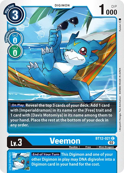 Veemon &mdash; Digimon Card Game card