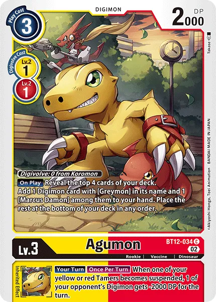 Agumon &mdash; Digimon Card Game card