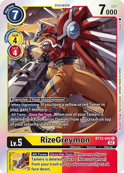 RizeGreymon &mdash; Digimon Card Game card