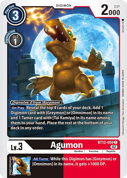 Agumon &mdash; Digimon Card Game card