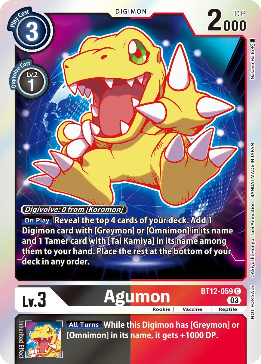 Agumon &mdash; Digimon Card Game card