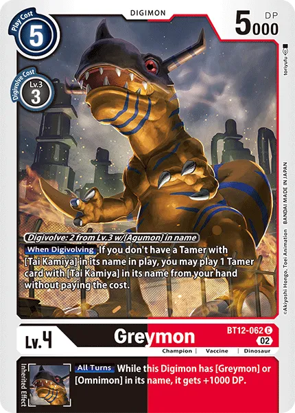 Greymon &mdash; Digimon Card Game card